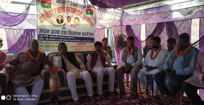 समाजवादी पार्टीको शुभकामना आदान प्रदान रौतहट शुकदेव चौकमा ।