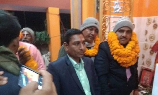 मेयर यादवद्धारा माधोपुरमा हनुमान मन्दिरको उद्धघाटन ।