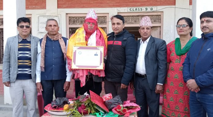 जनता माबी रजघट्टाको प्रअ पशुपति घिमिरेको बिदाई एवं सम्मान कार्यक्रम सम्पन्न