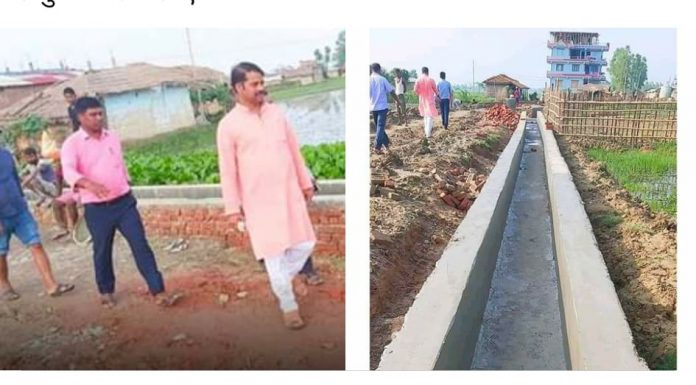 ढलान तथा नालाको नगर प्रमुख पटेलले द्धारा अनुगमन ।