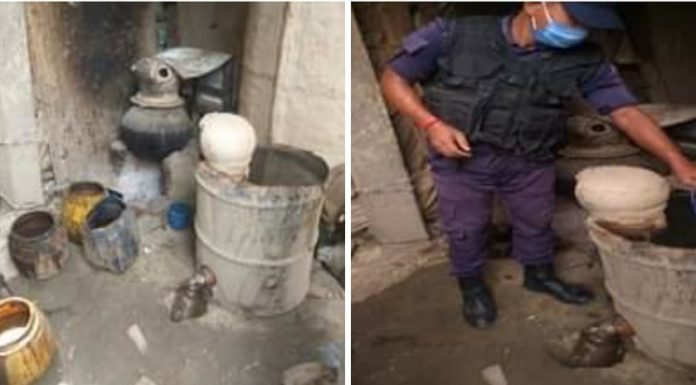 रौतहटमा घरेलु मदिरा बनाउने भट्टी नष्ट ।