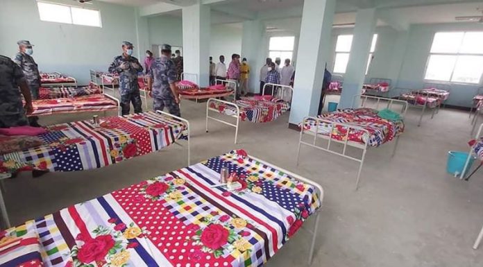 रौतहटमा कोरोना संक्रमितका लागि ३ सय सैया बेडको आइसोलेशन संचालन ।