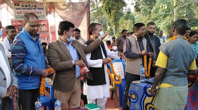 धनुषाधाम नगरपालिकामा जसपाको पार्टी प्रवेश कार्यक्रम ।