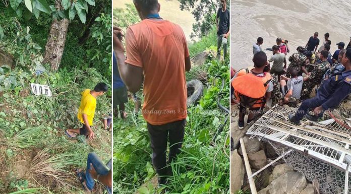 कर्णाली नदीमा गाडी सहित खसेका जोशी दम्पत्तीको शव गाडी भित्र भेटिएन