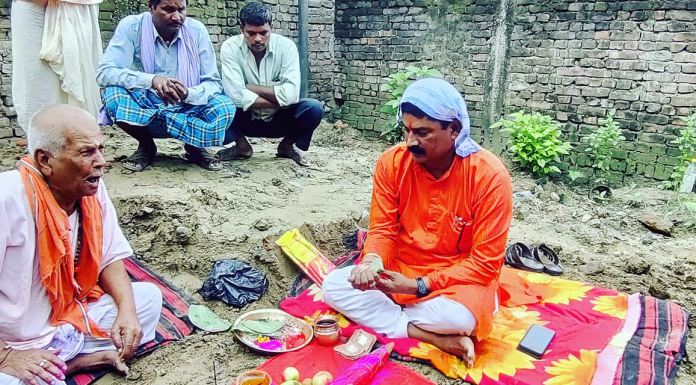 मेयर गुप्ता द्वारा वडा न ६ सपगढ़ामा मन्दिरको शिलान्यास