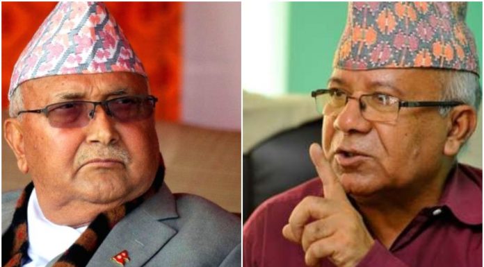 माधवकुमार नेपालले अध्यक्ष केपी ओलीलाई सूर्य चिन्हको धाक नलगाउन चेतावनी