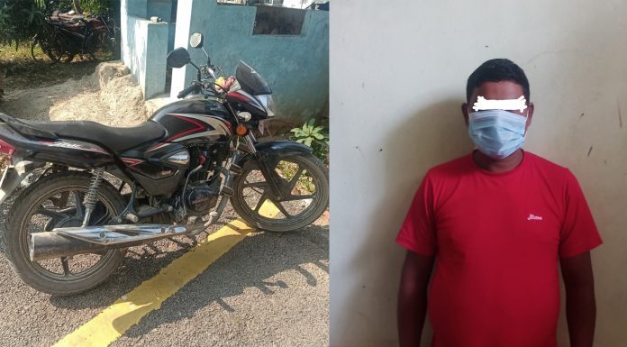 चोरीको मोटरसाइकल सहित १ पुरुष बाराबाट पक्राउ