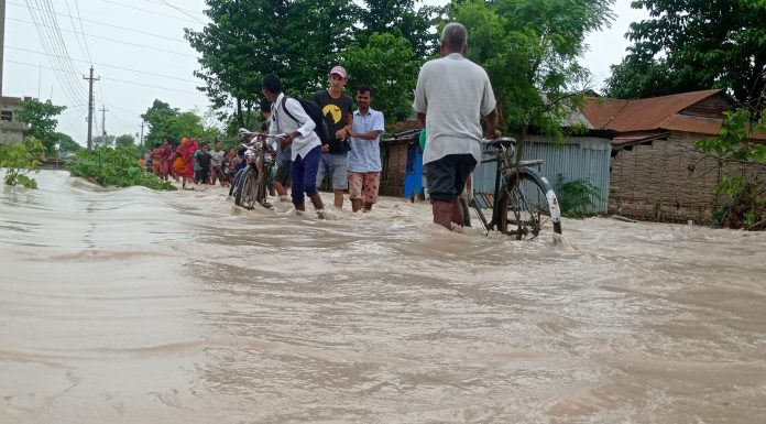 भारी वर्षाले झापाको जनजीवन प्रभावित