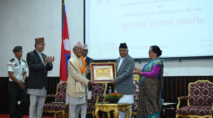 लोक-संस्कृति र साहित्यिले राष्ट्रिय एकता र सामाजिक सद्भावलाई सुदृढ बनाउछः राष्ट्रपति