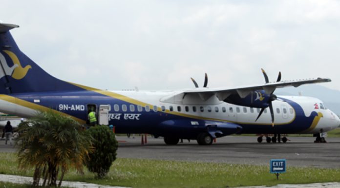 अवतरणका क्रममा बुद्धएयरको जहाज चिप्लियो, सबै यात्रु सकुशल