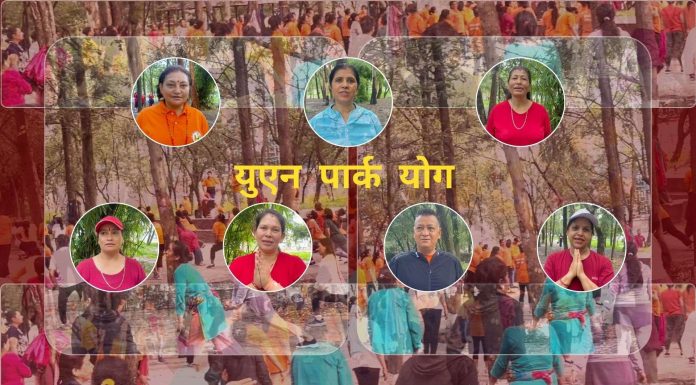 यूएन पार्क ः खुल्ला आकाशमुनि योग गर्ने अब्बल जक्सन